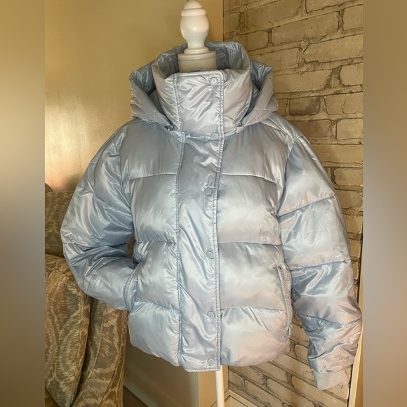 Gap Big Puff Cropped Jacket, Light Blue, Sz, Med. - Picture 5 of 16